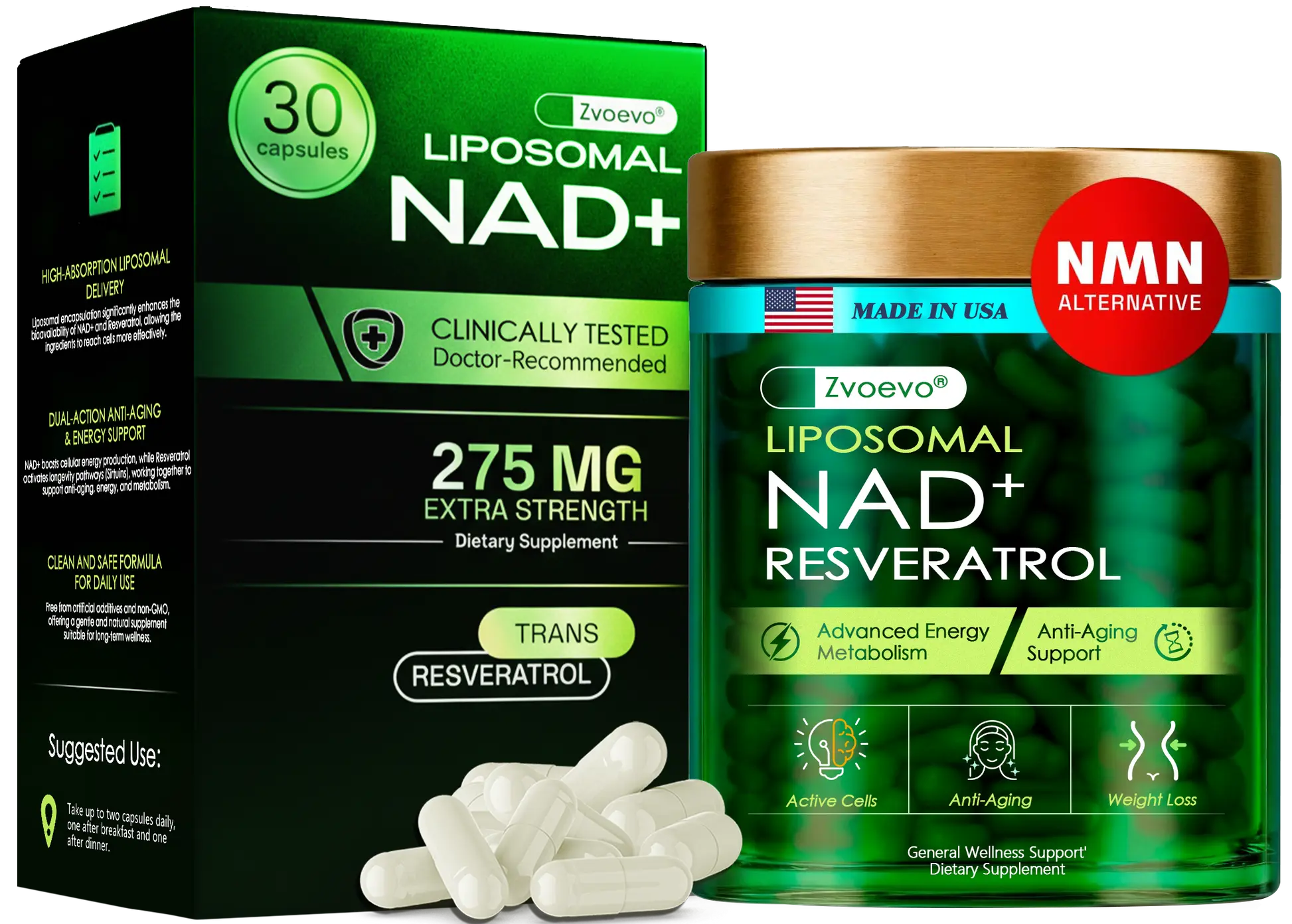 Liposomal NAD+ Resveratrol Capsule Supplement - Image 14