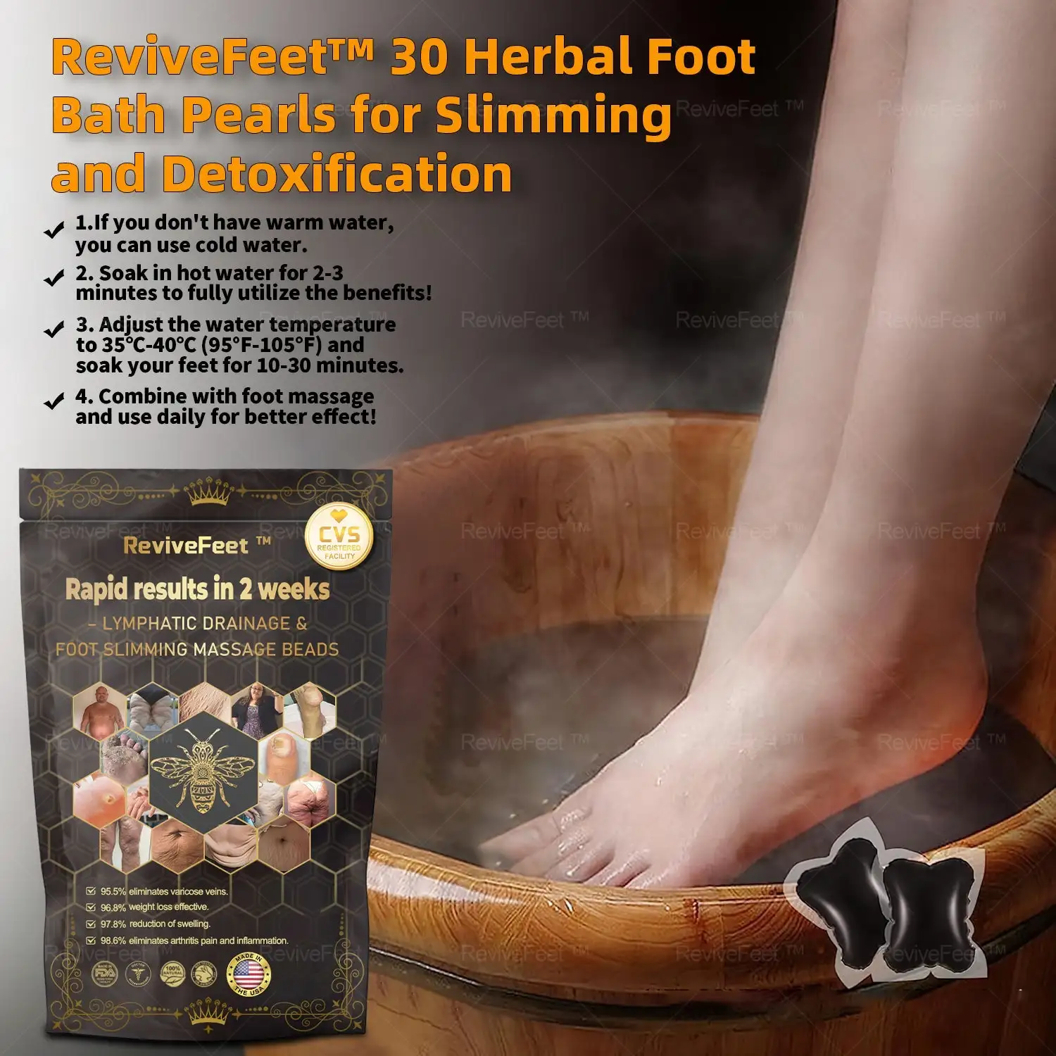 Bee Venom Lymphatic Drainage & Slimming Foot SoakBeads - Image 10