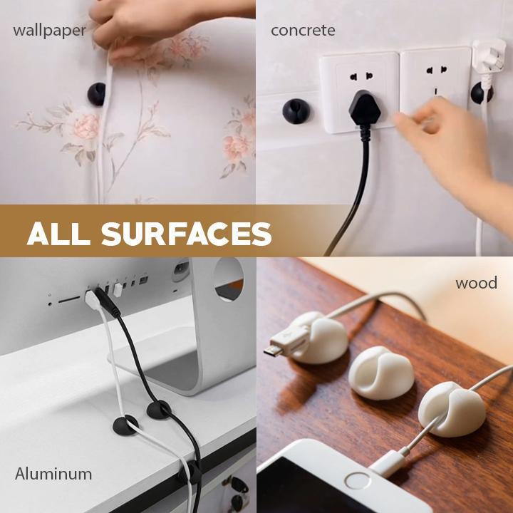 Self-Adhesive Silicone Cable Clip Organizers - 10 PCS - Image 2
