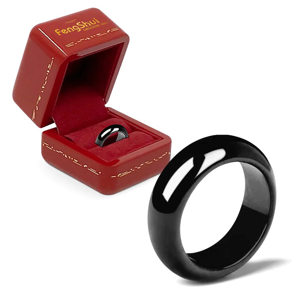 FengShui Obsidian Ring