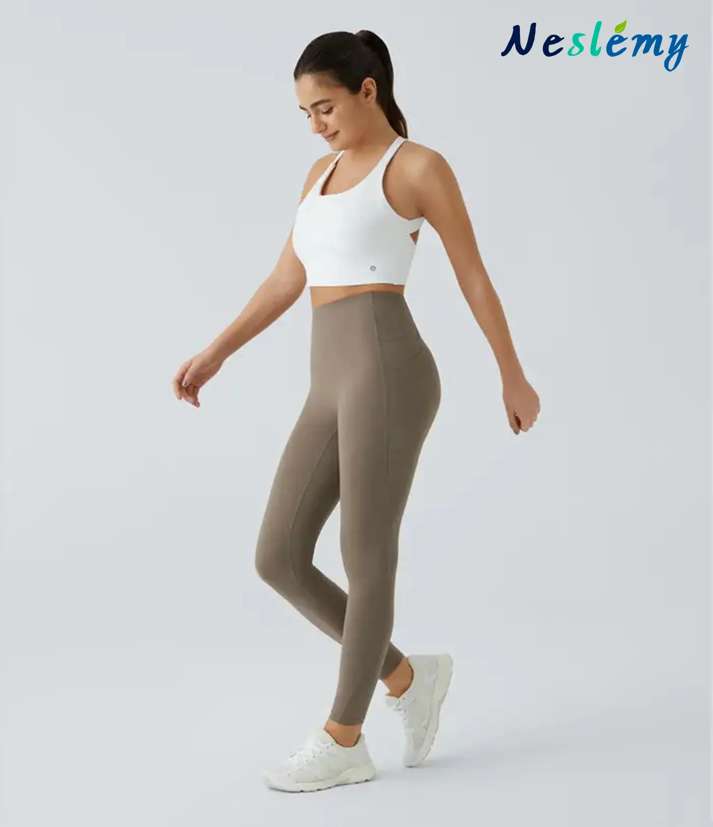 High Waisted Waist Shaping Pocket Shaping Training Leggings - Image 16