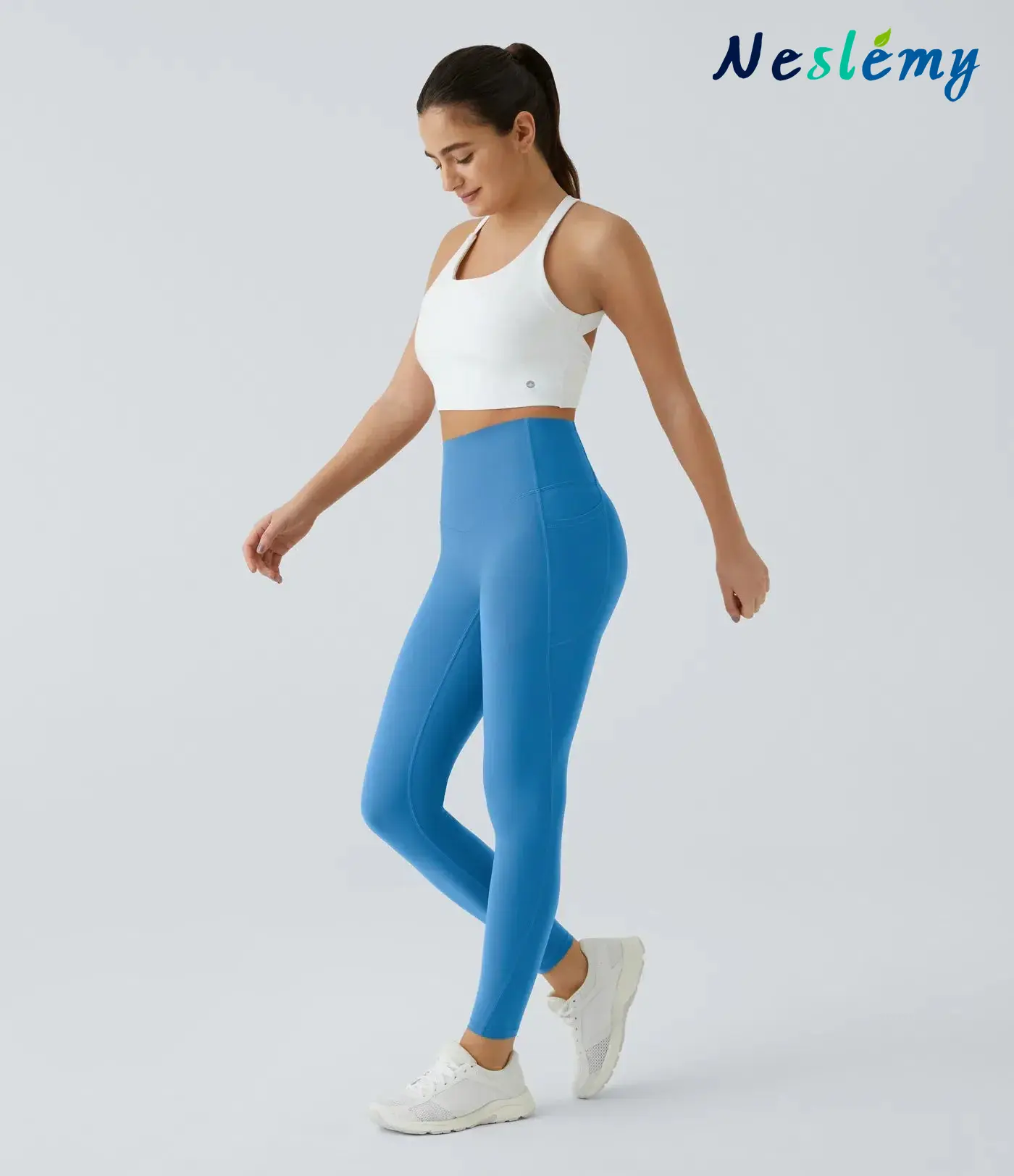 High Waisted Waist Shaping Pocket Shaping Training Leggings - Image 15