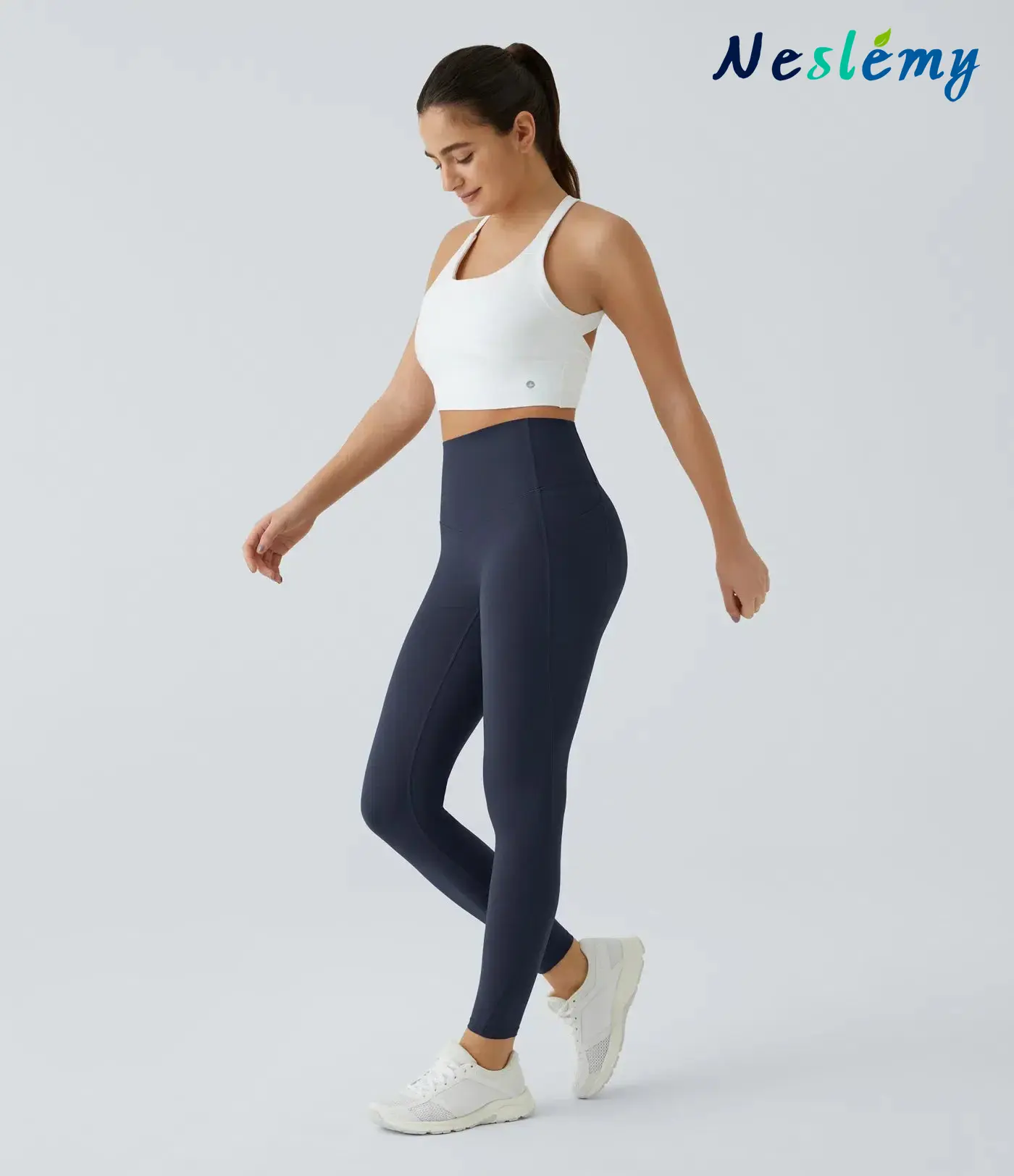 High Waisted Waist Shaping Pocket Shaping Training Leggings - Image 19