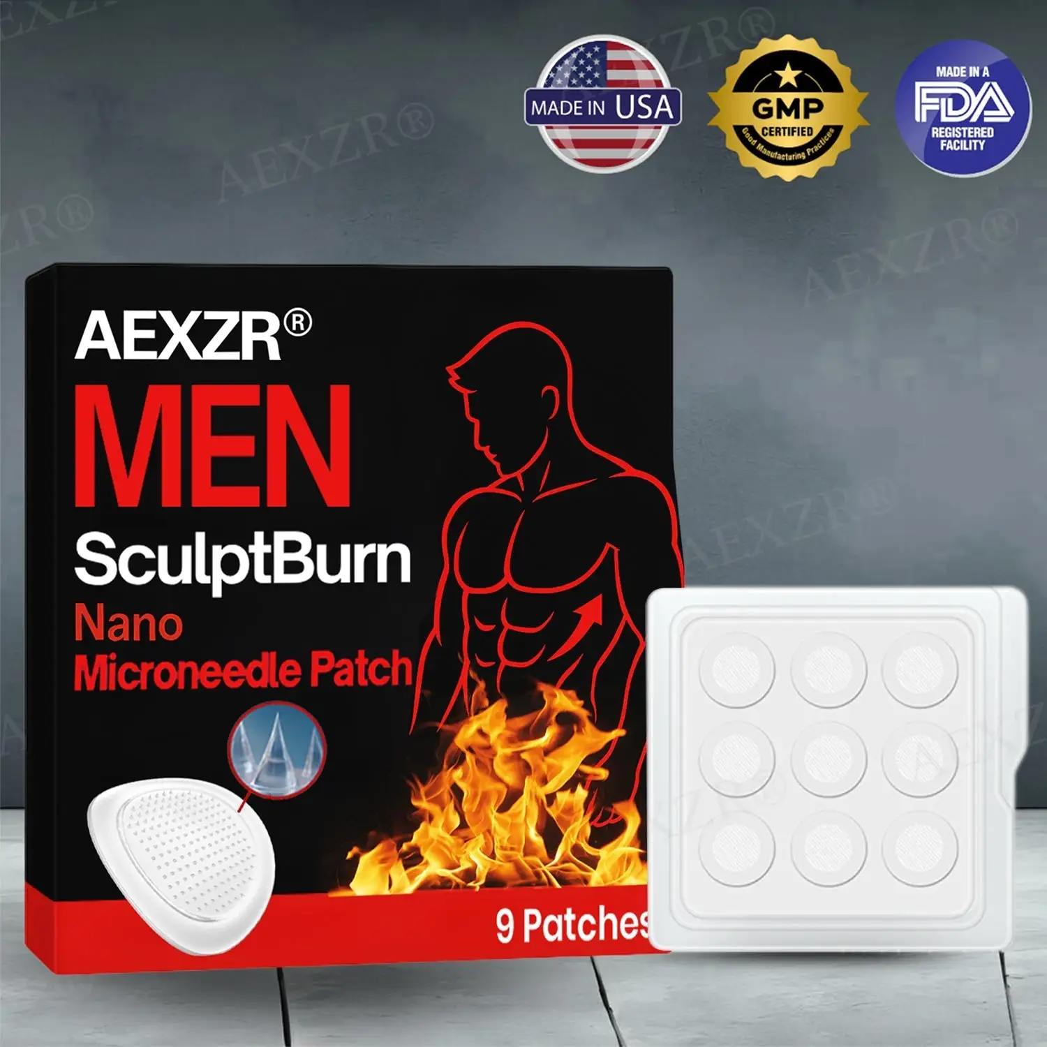 Men SculptBurn Nano Microneedle Patch