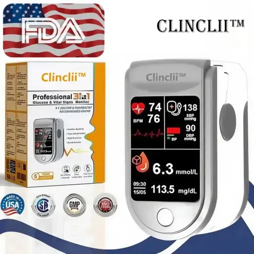 Professional 3in1 Glucose & Vital Signs Monitor