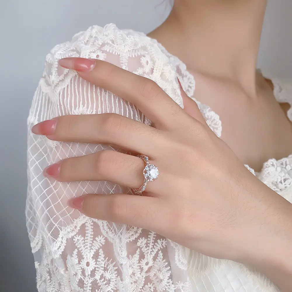 Rose Moissanite Ring - Image 8