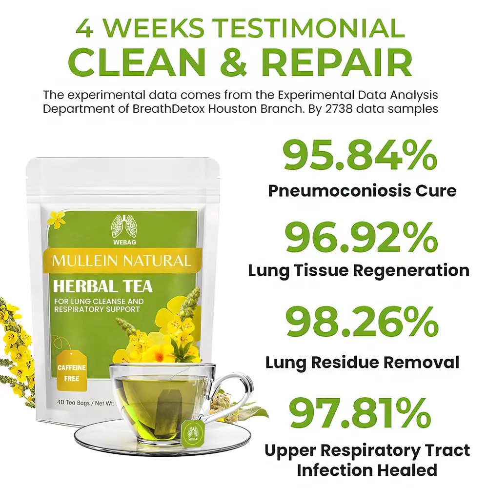 MULLEIN Natural Herbal Tea For Lung Cleanse And Respiratory Support - Image 2