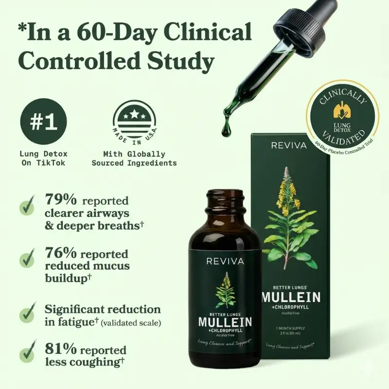 Mullein Leaf & Chlorophyll Drops for Lung Detox & Mucus Cleanse - Image 3