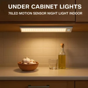 Under Cabinet Lights - 76LED Motion Sensor Night Light Indoor