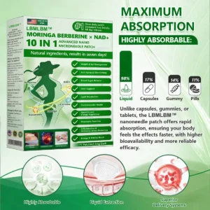 Alternative view of 🏆 Best Seller | Moringa Berberine × NAD⁺ 10-in-1 Nano Microneedle Patch