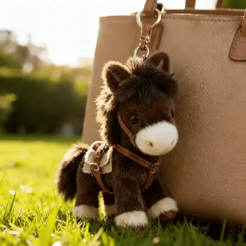 NESLEMY Plush Pony Bag Charm and Keychain