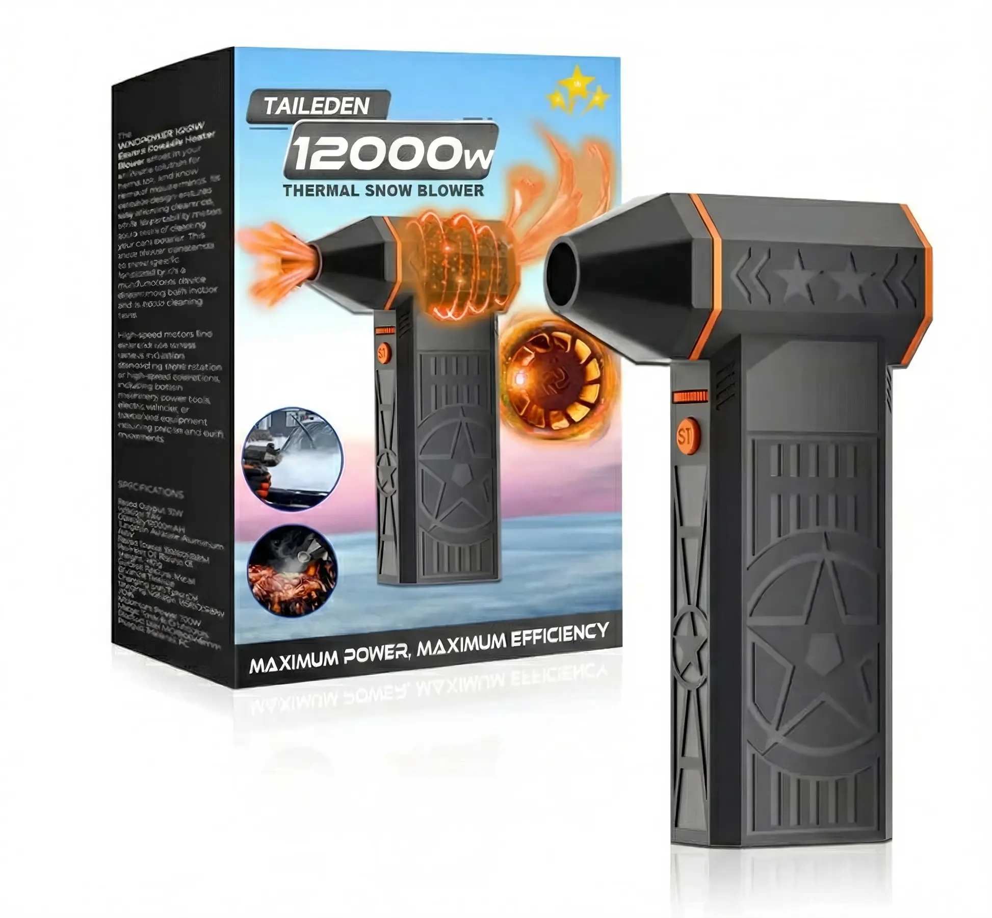 Upgrade TAILEDEN 12000W Thermal Snow Blower