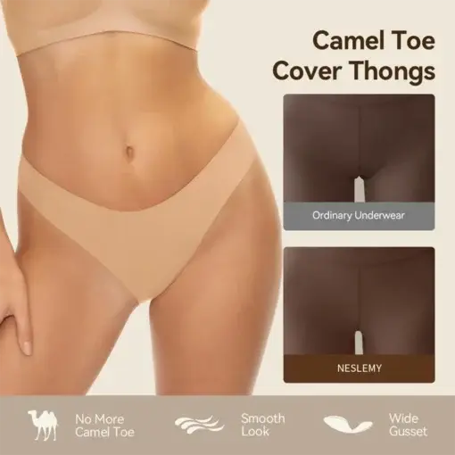 NESLEMY Camel Toe Cover Thongs for Women - Image 3