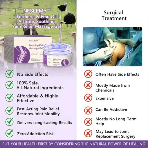 Pain Relief Gel With Turmeric Emu Oil for Arthritis Joint Support - Image 3