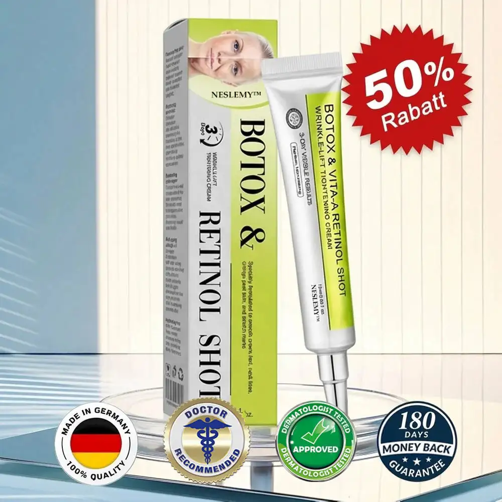 Now regain youthful skin. 💫👨⚕️ NESLEMY ™ Wrinkle relaxer & Vita-A Retinol Shot Wrinkle Lift Firming Cream