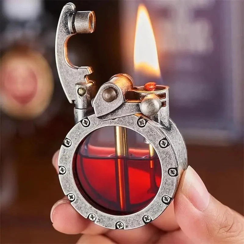 Retro Metal Rocker Kerosene Windproof Lighter - Image 5