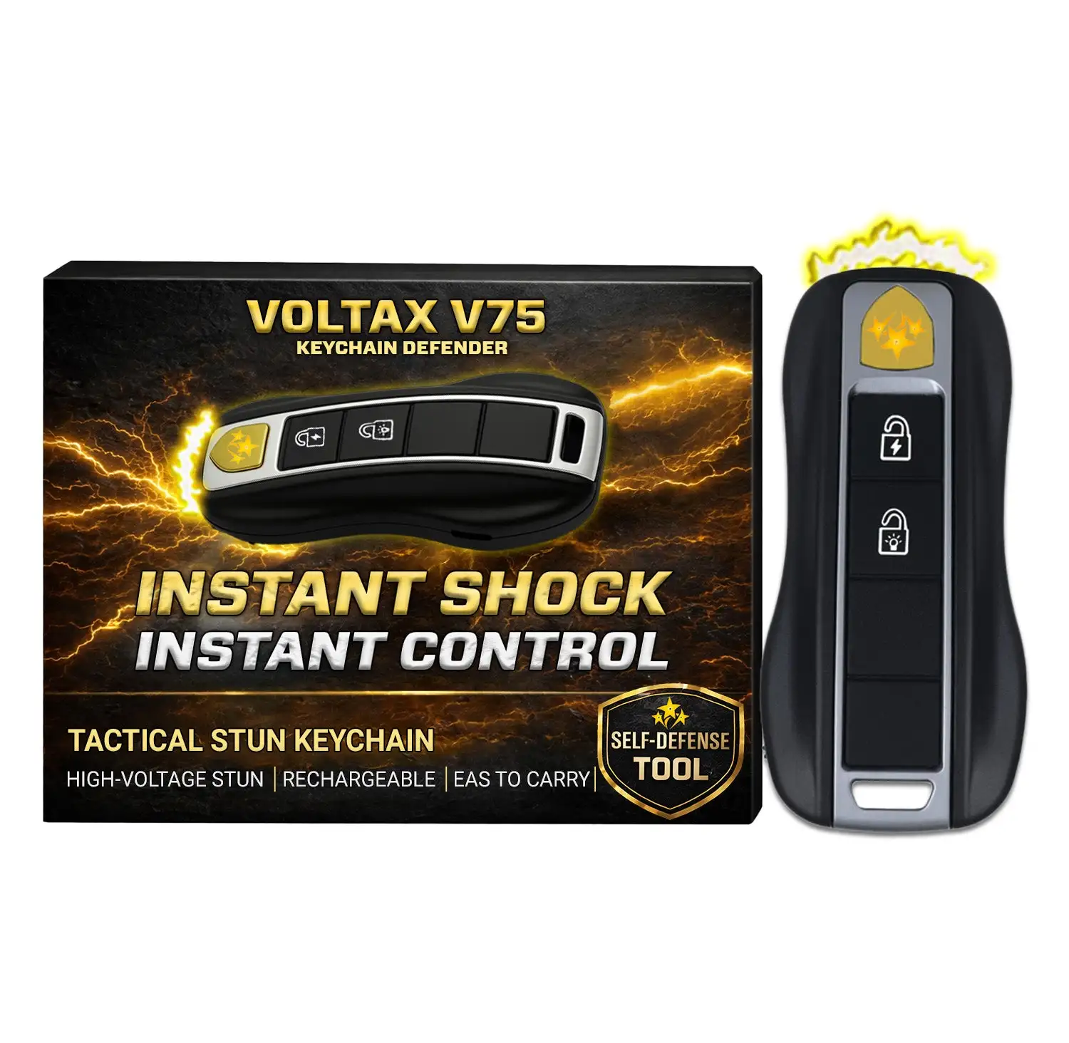 🔦 Voltax ShockForce 75M Stun Car Keychain ⚡ 2026 Flash Sale 75% OFF ️