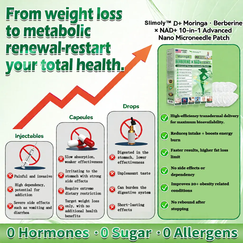 Moringa & Berberine 10-IN-1 Advanced Nano Microneedle Patch(Once Daily, visible changes in 7 days) ✅ Obesity, Diabetes, Sleep Apnea, And Joint Issues - Image 4