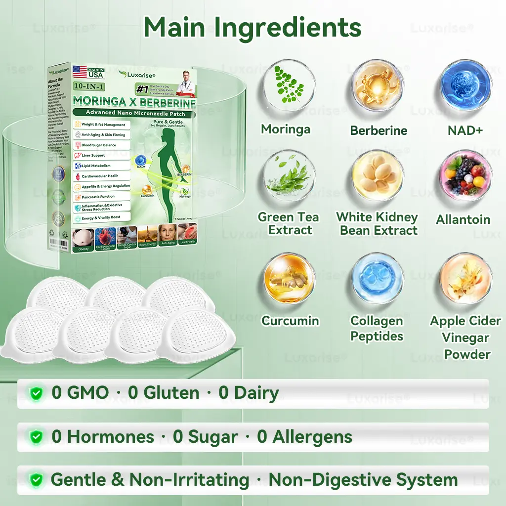 Use once daily. Visible changes within 7 days👨🔬 𝑴𝒐𝒓𝒊𝒏𝒈𝒂 & 𝑩𝒆𝒓𝒃𝒆𝒓𝒊𝒏𝒆 10-𝑰𝑵-1 𝑨𝒅𝒗𝒂𝒏𝒄𝒆𝒅 𝑵𝒂𝒏𝒐 𝑴𝒊𝒄𝒓𝒐𝒏𝒆𝒆𝒅𝒍𝒆 𝑷𝒂𝒕𝒄𝒉 - Image 6