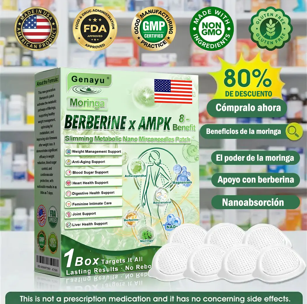 Parche de Microagujas Nano Avanzado 10 en 1 con Moringa, Berberina y NAD+