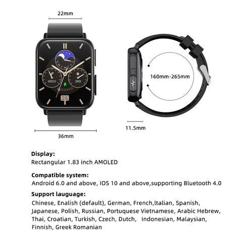 Newest Upgrade GT5Pro Blood Pressure Monitoring Watch With Blood Glucose ECG Heart Rate Health Fitness Tracker - Image 2